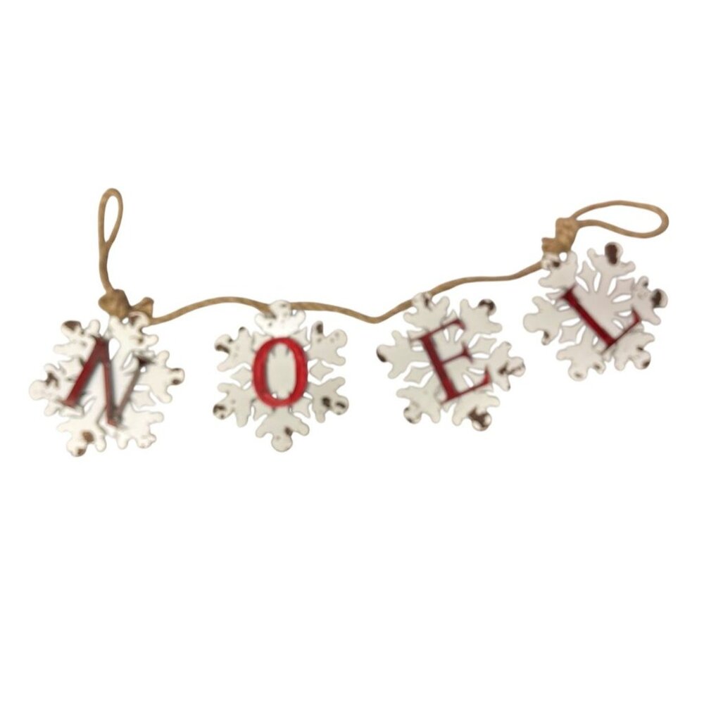 Metal Snowflake Noel Ornament Garland For Home Decor